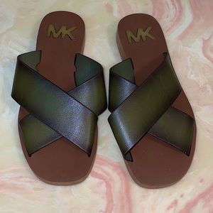 MICHAEL KORS Leather Slide Sandal